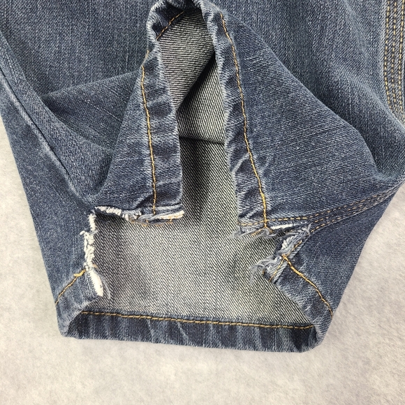 Carhart Men's Blue Denim Jeans Big Relaxed Fit Work Pants 44x32 Leg Hems Clipped - Picture 6 of 16